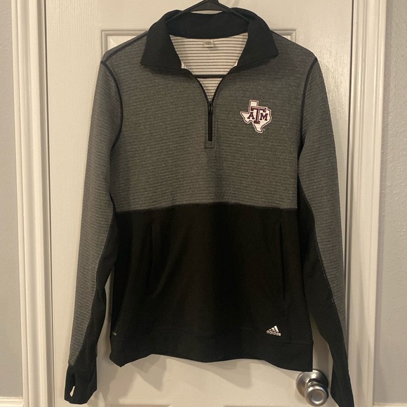 Adidas ribbed 1/4 zip Texas A&M jacket -M - Picture 1 of 10